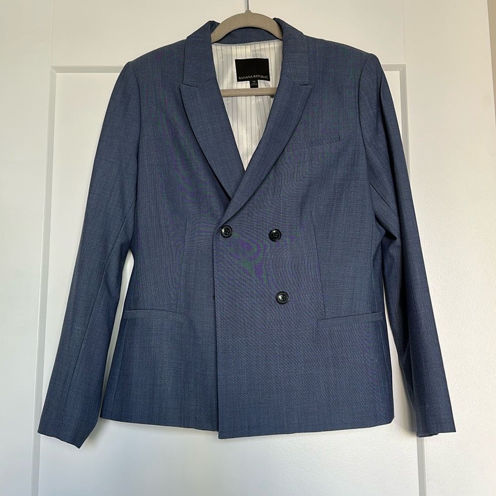 Banana Republic Blue Double Breasted Blazer